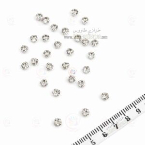 نگین پایه دار سایز 35 ( نقره ای ) بسته 55 عددی