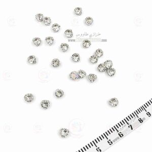 نگین پایه دار سایز 40 ( نقره ای ) بسته ی 40 عددی