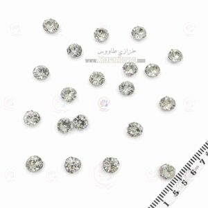 نگین پایه دار سایز 50 ( نقره ای ) بسته 20 عددی