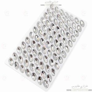 مارکیز چشمی سنگی 6 در12 ( نقره ای ) ورق 84 عددی