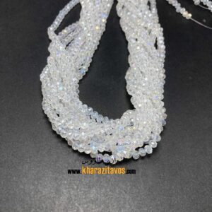 کریستال سنگی سایز 4  ( سفید شیشه ایAB )