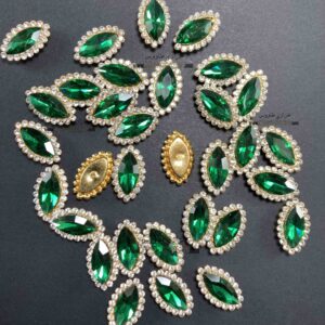 سنگ چشمی دور نگین 7 در 15 ( سبز )