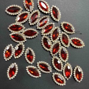 سنگ چشمی دور نگین 7 در 15 ( زرشکی )