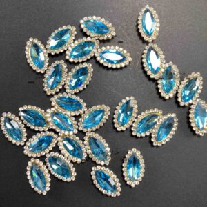 سنگ چشمی دور نگین 7 در 15  ( فیروزه ای )