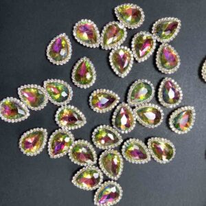 سنگ دور نگین اشکی 10 در 14 ( پر طاووسی )