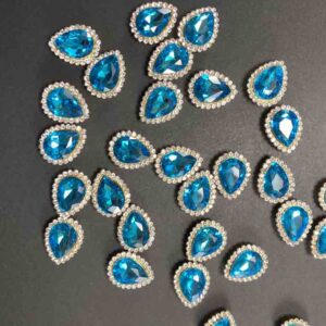 سنگ دور نگین اشکی 10 در 14 ( فیروزه ای )