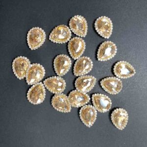 سنگ دور نگین اشکی 10 در 14 (  شامپاینی )