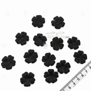 گل تک لایه پارچه ای 2.5 سانت ( مشکی ) بسته 50 عددی