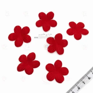 گل تک لایه پارچه ای 4 سانت ( قرمز ) بسته 25 عددی