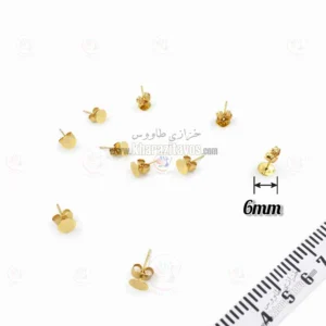 گوشواره پونزی طلایی استیل بسته ( 5 جفتی )