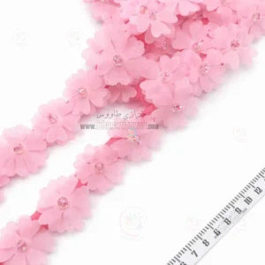 گل حریر کریستالی - مرواریدی ( صورتی )