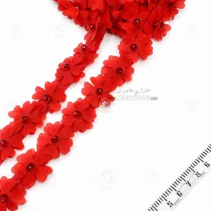 گل حریر مرواریدی - کریستالی ( قرمز )