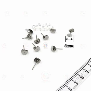 گوشواره پونزی نقره ای استیل (5جفتی)