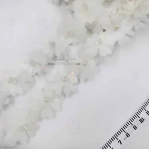 گل حریر مرواریدی - کریستالی ( سفید )