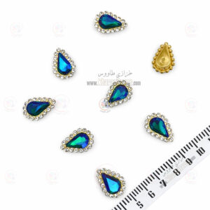 سنگ اشک دور نگین 8 در 13 ( آبی متالیک )
