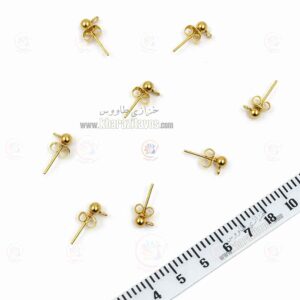 گوشواره میخی استیل ( طلایی ) کد 6