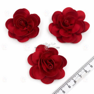 گل رز پارچه ای ( قرمز ) 6 سانتی