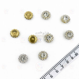 سنگ دور نگین گرد سایز 12 ( نقره ای )